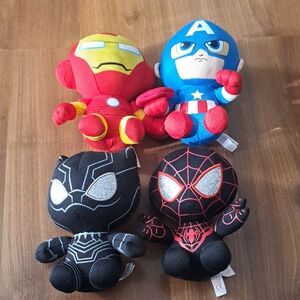 Marvel Superhero Plush Toy Set - Red, Blue, Black